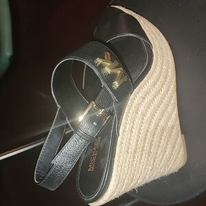 9.5 Womens Michael Kors Wedge Sandals Black